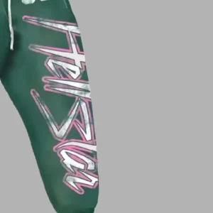 Hellstar Flame Flare Green Sweatpants