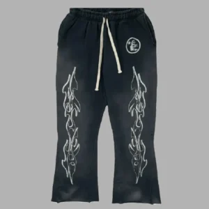 Flame Flare Black Hellstar Sweatpants