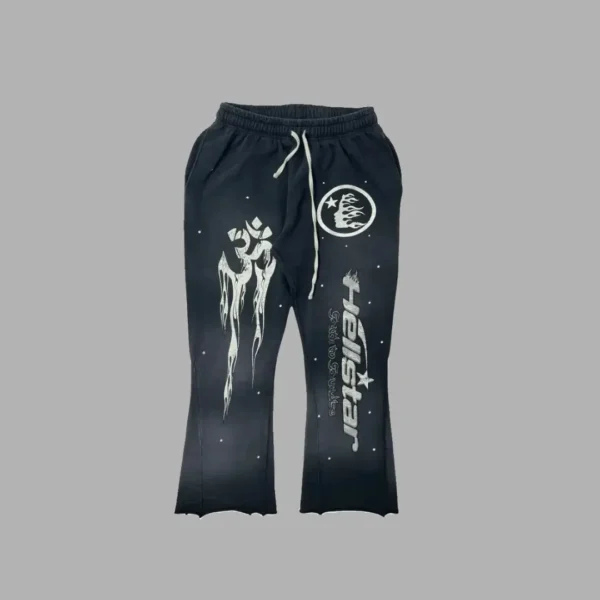 Hellstar Studios Black Racer Flare Sweatpants