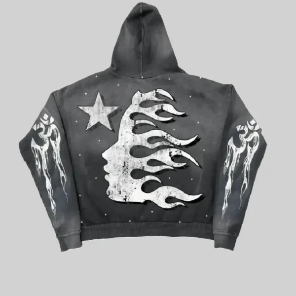 Black Vintage Hellstar Racer Hoodie