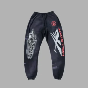 Hellstar Black Airbrushed Skull Sweatpants
