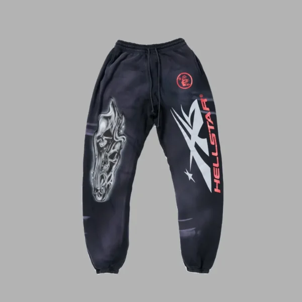 Hellstar Black Airbrushed Skull Sweatpants