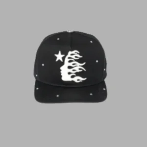 Hellstar Black Fitted Rhinestone Hat