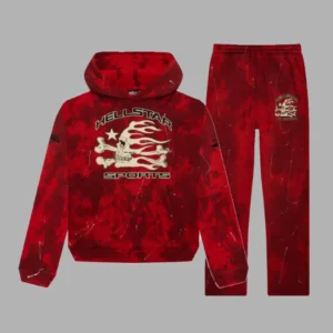 Red Hellstar Sports Tye-Dye Skull Tracksuit - Hellstar Hoodies