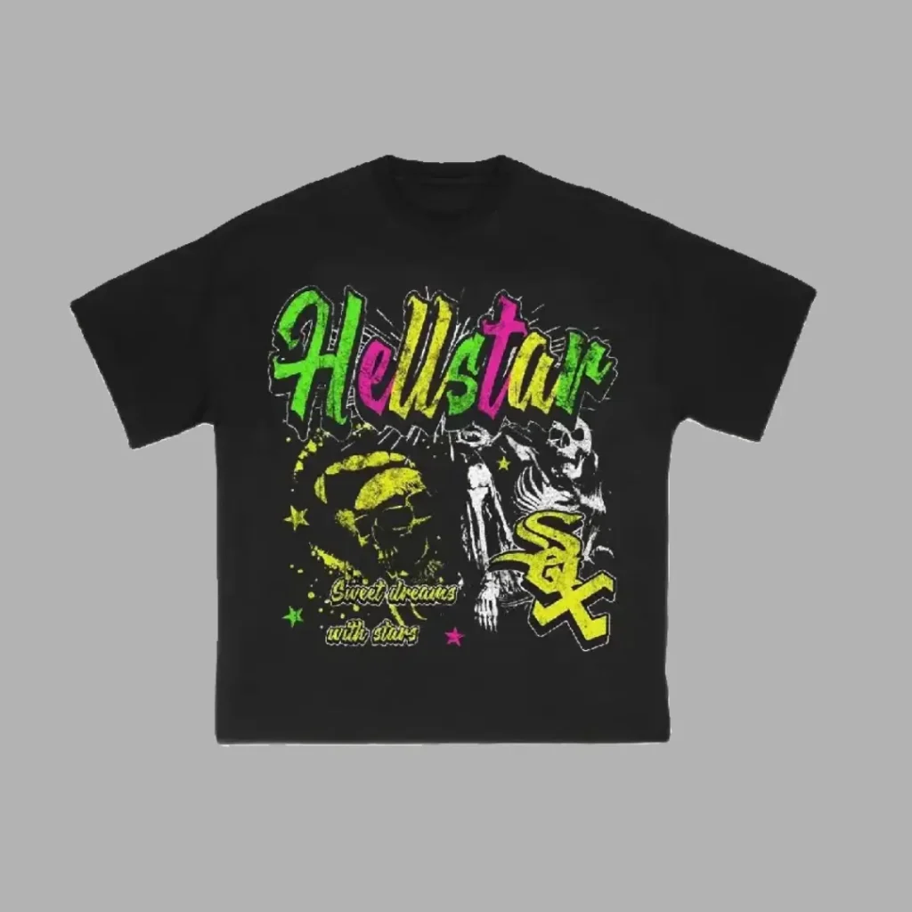Hellstar 76 Black Hellstar Sweet Dreams With Stars T-Shirt