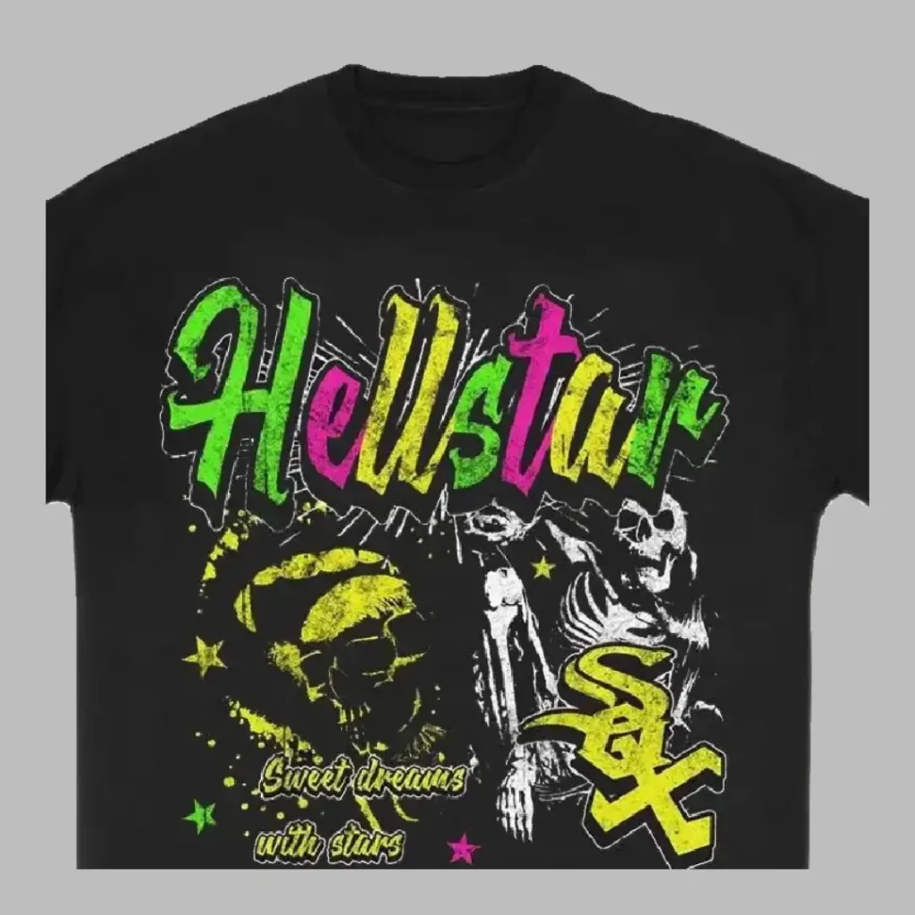 Black Hellstar Sweet Dreams With Stars T-Shirt - Hellstar Hoodies
