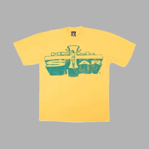 Yellow Hellstar Studios Jesus Emblem T-Shirt - Hellstar Hoodies