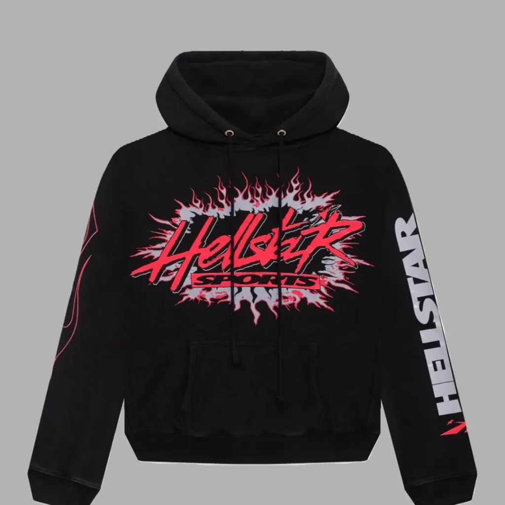 Black Hellstar Sports Future Flame tracksuit hoodie
