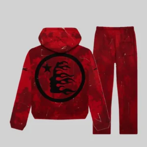 Red Hellstar Sports Tye-Dye Skull Tracksuit - Hellstar Hoodies