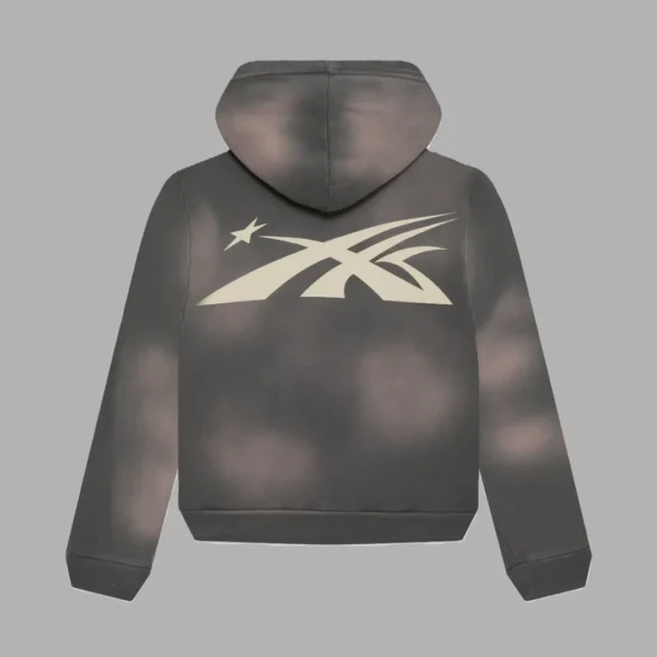 Grey Hellstar Sports Zip-Up Hoodie
