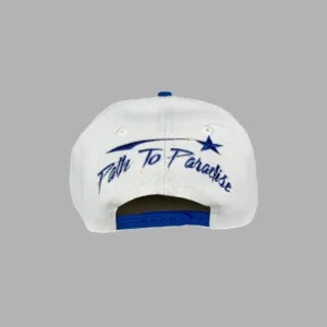 Off White/Royal Blue Shark Teeth Snapback - Hellstar hoodies