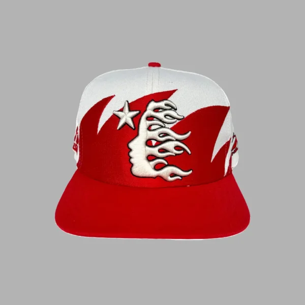 Off White/Red Shark Teeth Snapback