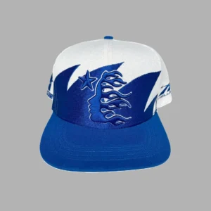 Off White/Royal Blue Shark Teeth Snapback