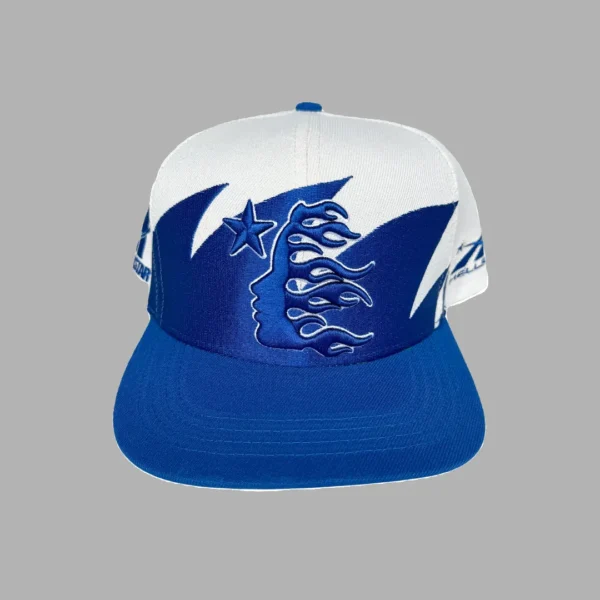 Off White/Royal Blue Shark Teeth Snapback