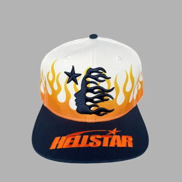 Cream/Navy-Flame Vintage Snapback Hat