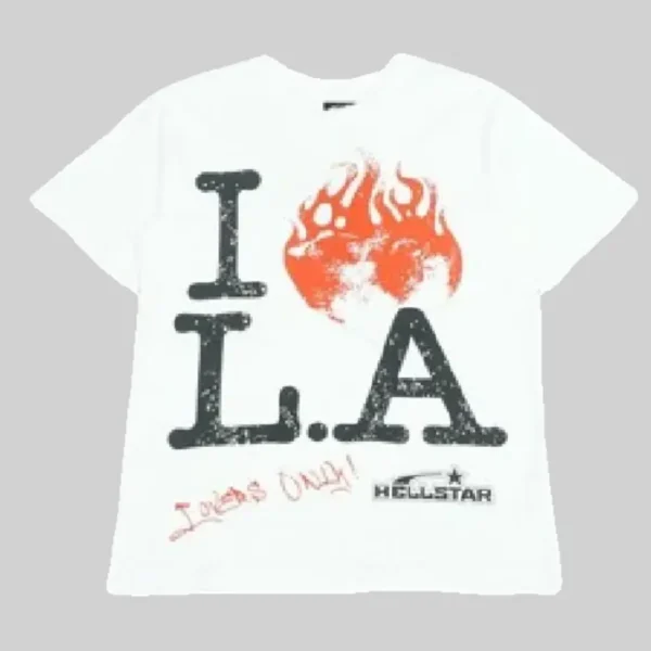 White Hellstar I Love LA Tee - Hellstar Hoodies