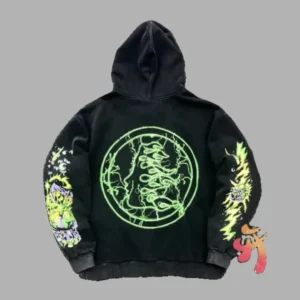 Black Hellstar Retro Zip-Up Hoodie - Hellstar Hoodies