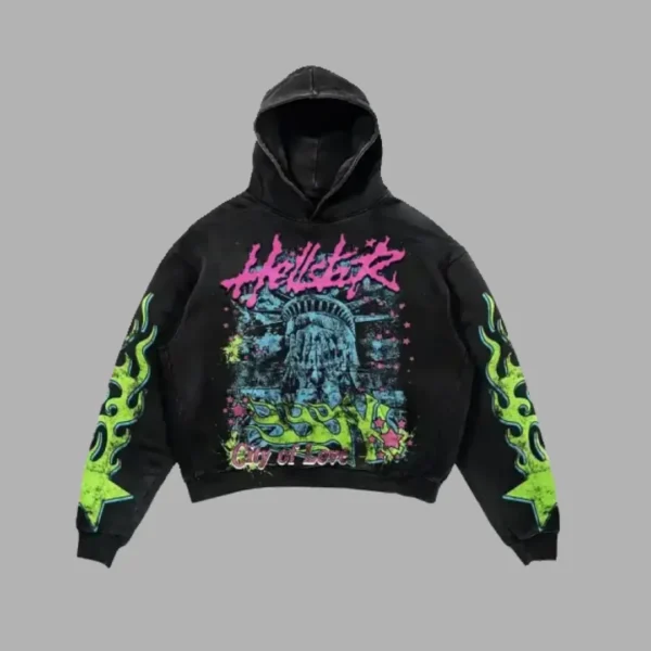 Black Hellstar Liberty City of Love Hoodie - Hellstar Hoodies