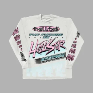 White Hellstar Racer Long Sleeve T-Shirt - Hellstar Hoodies