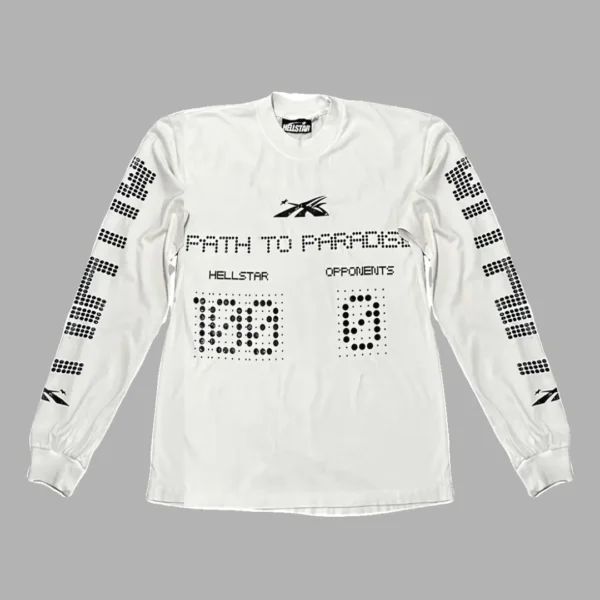 White Hellstar Scoreboard Long Sleeve T-Shirt - Hellstar Hoodies