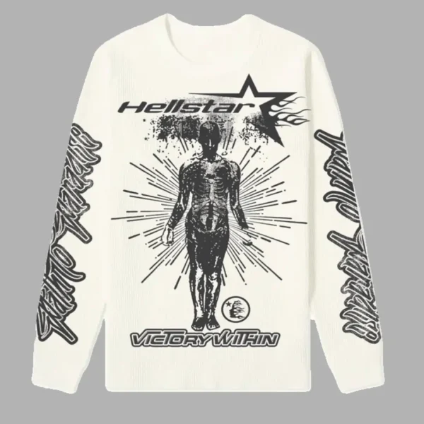 White Hellstar Victory Thermal Long Sleeve - Hellstar Hoodies