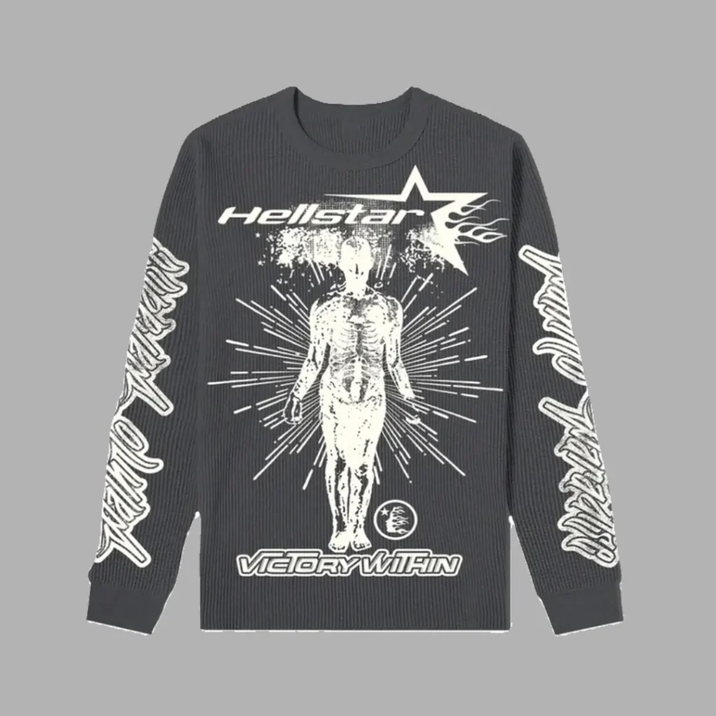 Black Hellstar Victory Thermal Long Sleeve - Hellstar Hoodies