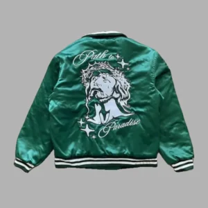 Green Hellstar Path to Paradise Bomber Jacket 2 - Hellstar Hoodies