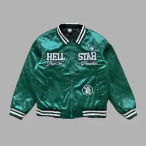 Green Hellstar Path to Paradise Bomber Jacket - Hellstar Hoodies