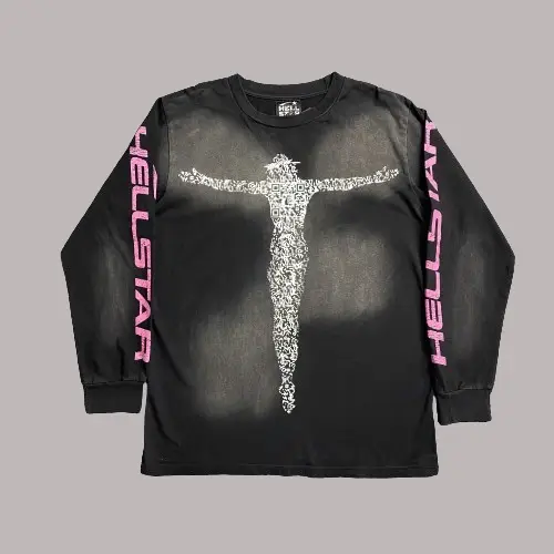 Black Hellstar Christ Long Sleeve T-Shirt - Hellstar Hoodies