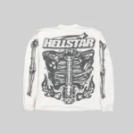 White Hellstar Airbrushed Bones Long sleeve