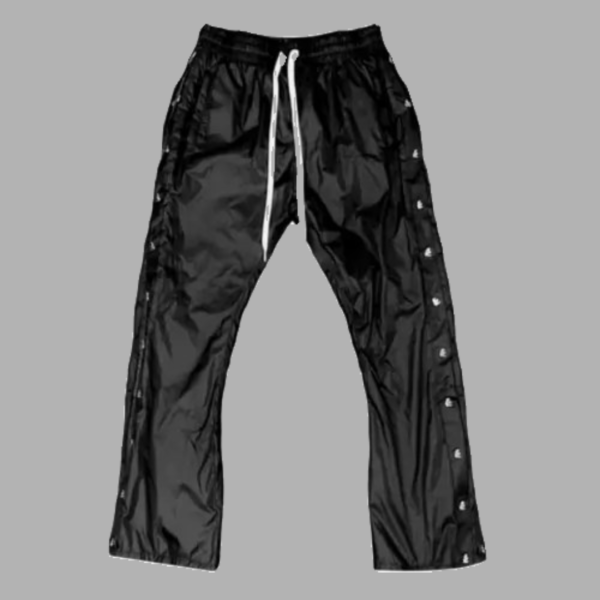 Black Hellstar Snap Waxed Nylon Pants