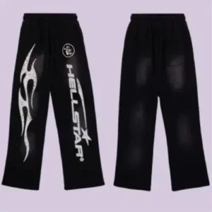 Black Hellstar Flared Jogging Sweatpants