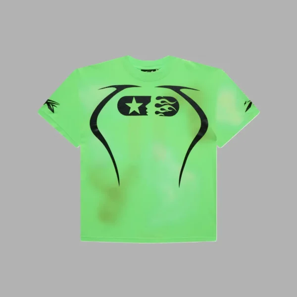 Green and Black Hellstar Warm Up T-Shirt