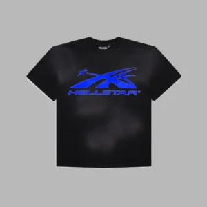 Black/Blue Hellstar Sports Core Logo Gel T-Shirt