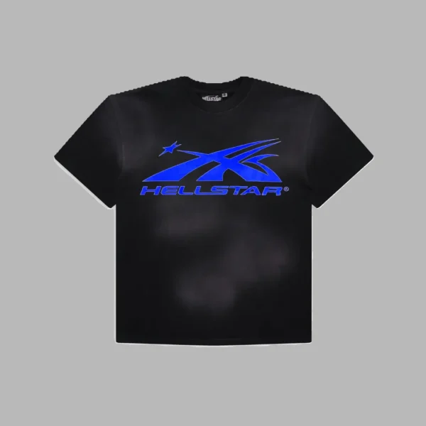Black/Blue Hellstar Sports Core Logo Gel T-Shirt