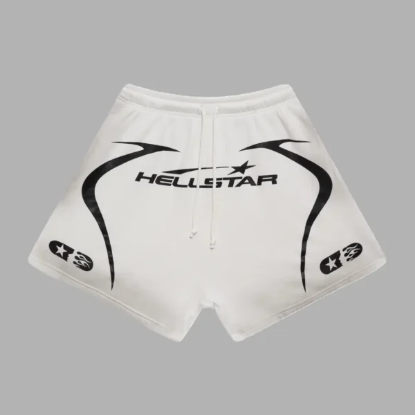 White Hellstar Warm Up Shorts