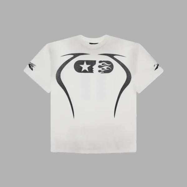 White and Black Hellstar Warm Up T-Shirt