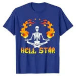 Black Hellstar Skeletons Yoga T Shirt blue